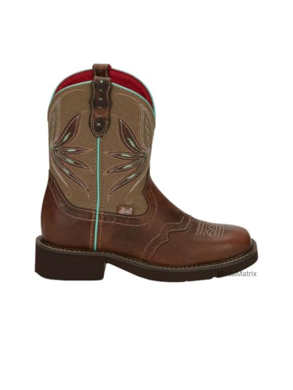 Justin Nettie 8" Western Boot for Women, Square Toe, J-Flex Insole, Oil & Slip